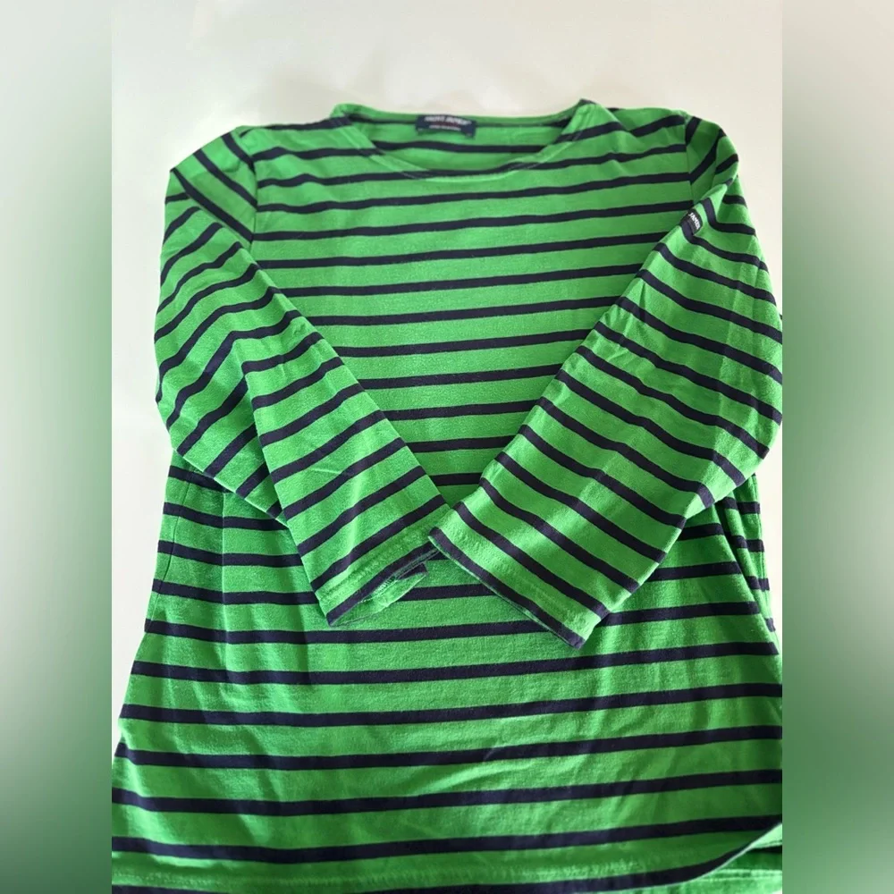 Saint James Women’s Green & Blue Striped Top XS - Picture 4 of 6